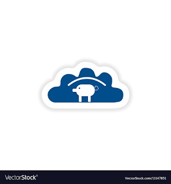 Paper sticker on white background dumpling with vector image