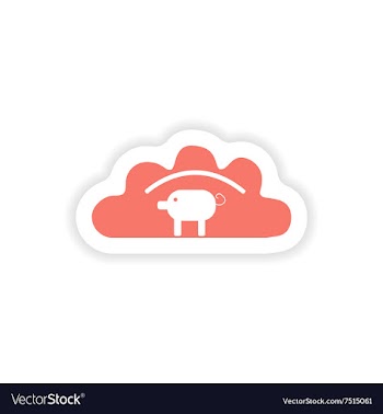 Paper sticker on white background dumpling with vector image