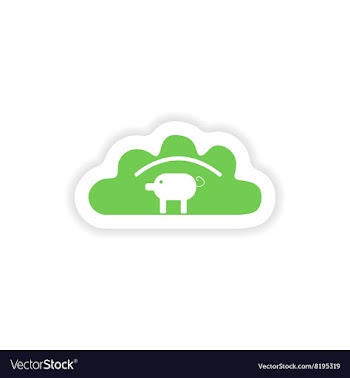 Paper sticker on white background dumpling with vector image