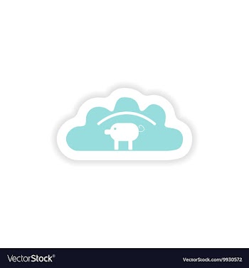 Paper sticker on white background dumpling with vector image