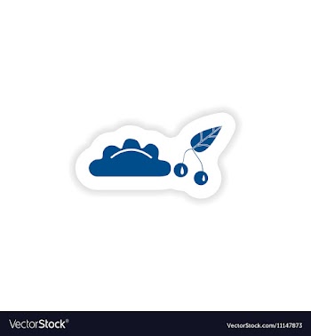 Paper sticker on white background dumplings with vector image