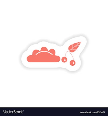 Paper sticker on white background dumplings with vector image