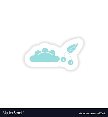 Paper sticker on white background dumplings with vector image