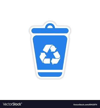 Paper sticker on white background dumpster vector image