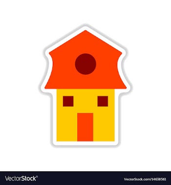Paper sticker on white background dutch house vector image