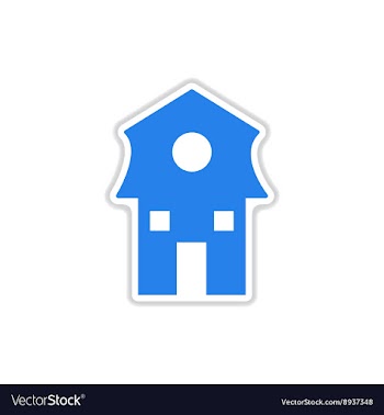 Paper sticker on white background Dutch house vector image