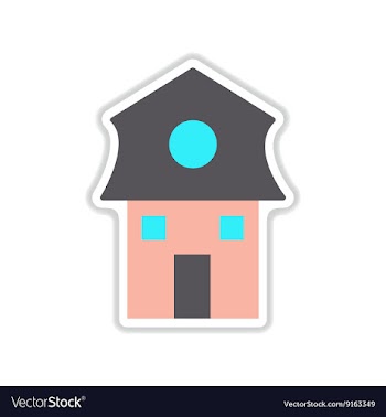 Paper sticker on white background Dutch house vector image