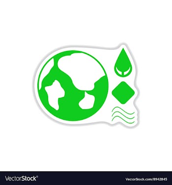Paper sticker on white background Earth eco vector image