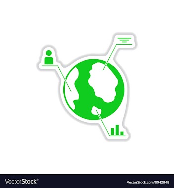 Paper sticker on white background Earth eco vector image
