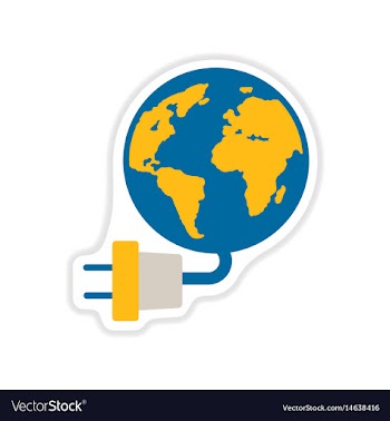 Paper sticker on white background earth energy vector image
