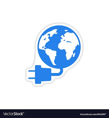 Paper sticker on white background earth energy vector image