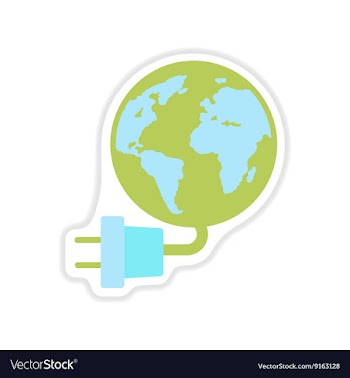 Paper sticker on white background earth energy vector image