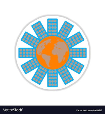 Paper sticker on white background earth house vector image