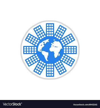 Paper sticker on white background Earth house vector image