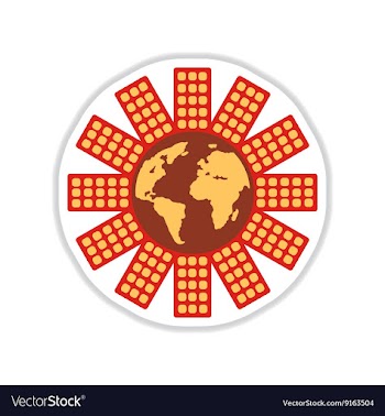 Paper sticker on white background Earth house vector image