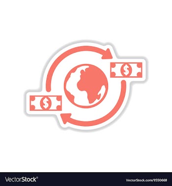 Paper sticker on white background Earth money vector image