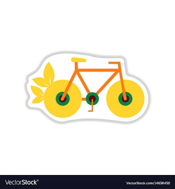 Paper sticker on white background eco bike vector image