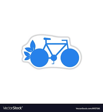Paper sticker on white background eco bike vector image