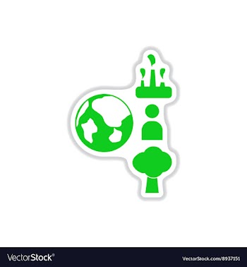 Paper sticker on white background eco chart vector image