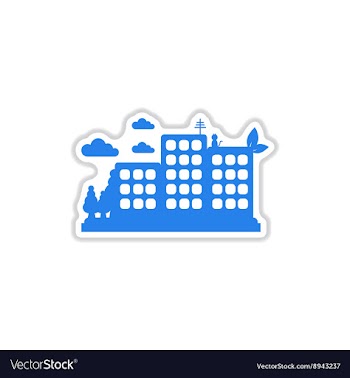Paper sticker on white background eco-city vector image
