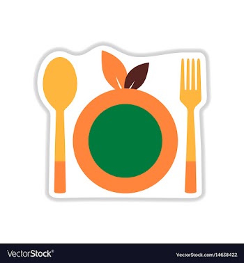 Paper sticker on white background eco cutlery vector image