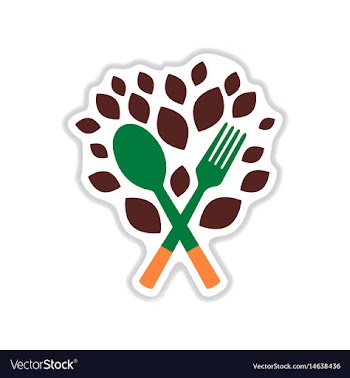 Paper sticker on white background eco cutlery vector image