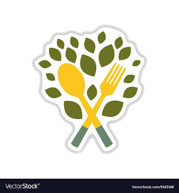 Paper sticker on white background eco cutlery vector image