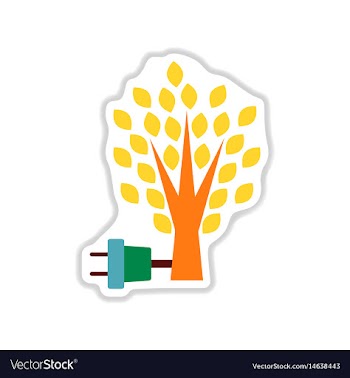 Paper sticker on white background eco energy vector image