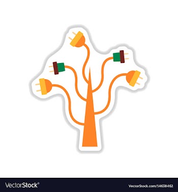 Paper sticker on white background eco energy vector image