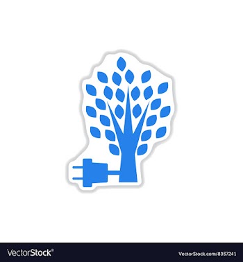 Paper sticker on white background eco energy vector image
