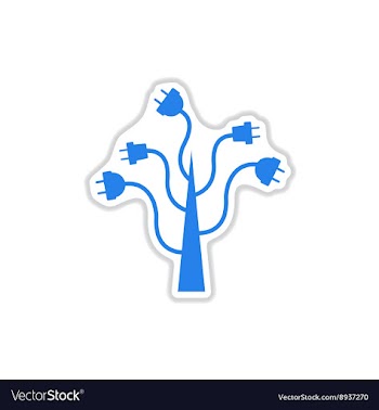 Paper sticker on white background eco energy vector image
