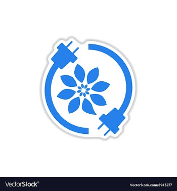 Paper sticker on white background eco energy vector image