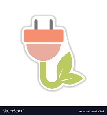 Paper sticker on white background eco energy vector image