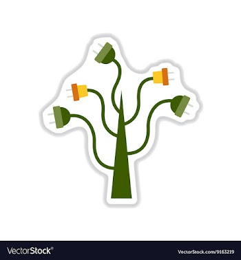 Paper sticker on white background eco energy vector image