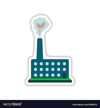 Paper sticker on white background eco factory vector image