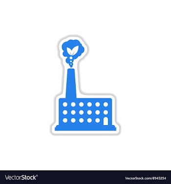 Paper sticker on white background eco factory vector image