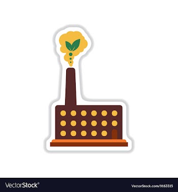 Paper sticker on white background eco factory vector image