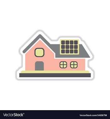 Paper sticker on white background eco-house vector image