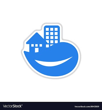 Paper sticker on white background Eco-house vector image