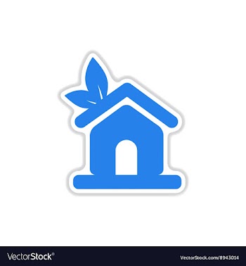 Paper sticker on white background Eco-house vector image