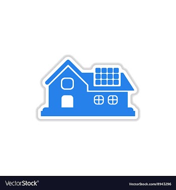 Paper sticker on white background Eco-house vector image