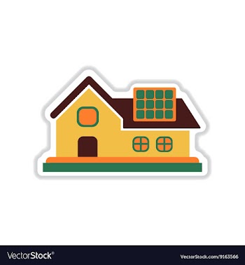 Paper sticker on white background Eco-house vector image