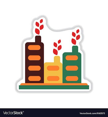 Paper sticker on white background Eco-house vector image