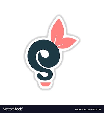 Paper sticker on white background eco light bul vector image