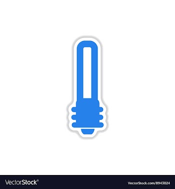 Paper sticker on white background eco light bulb vector image
