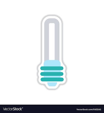 Paper sticker on white background eco light bulb vector image
