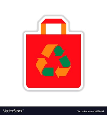 Paper sticker on white background eco pack vector image