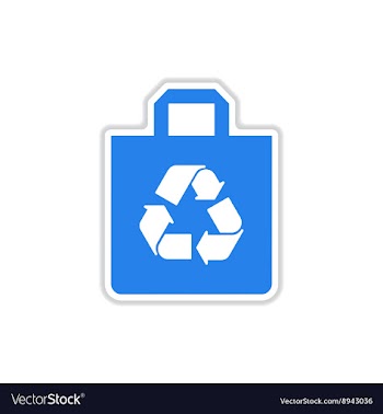 Paper sticker on white background eco pack vector image