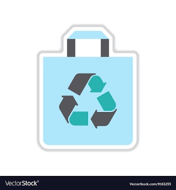 Paper sticker on white background eco pack vector image