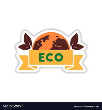 Paper sticker on white background eco symbol vector image